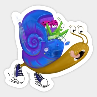 Snail car Sticker